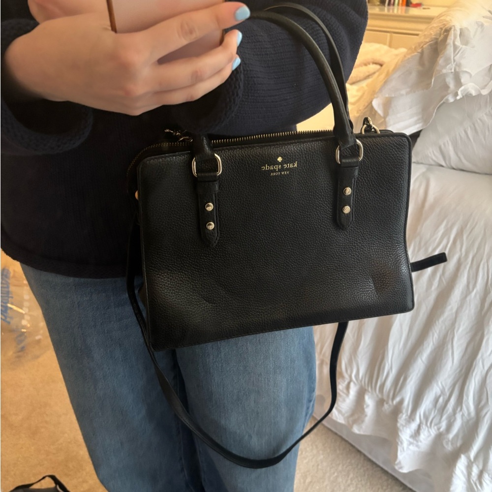 Black Leather Kate Spade Bag